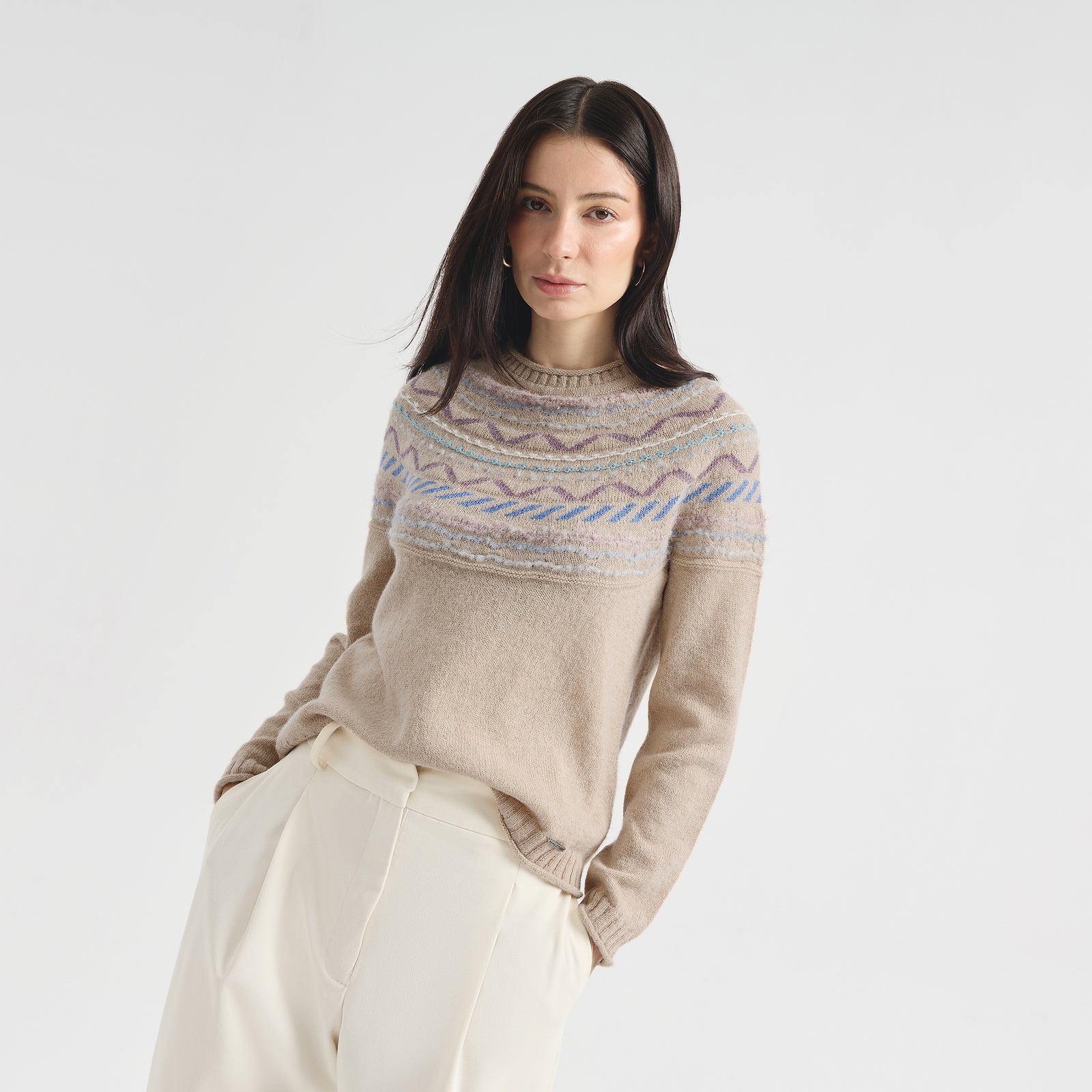 Suéter Camila De Baby Alpaca Color Beige