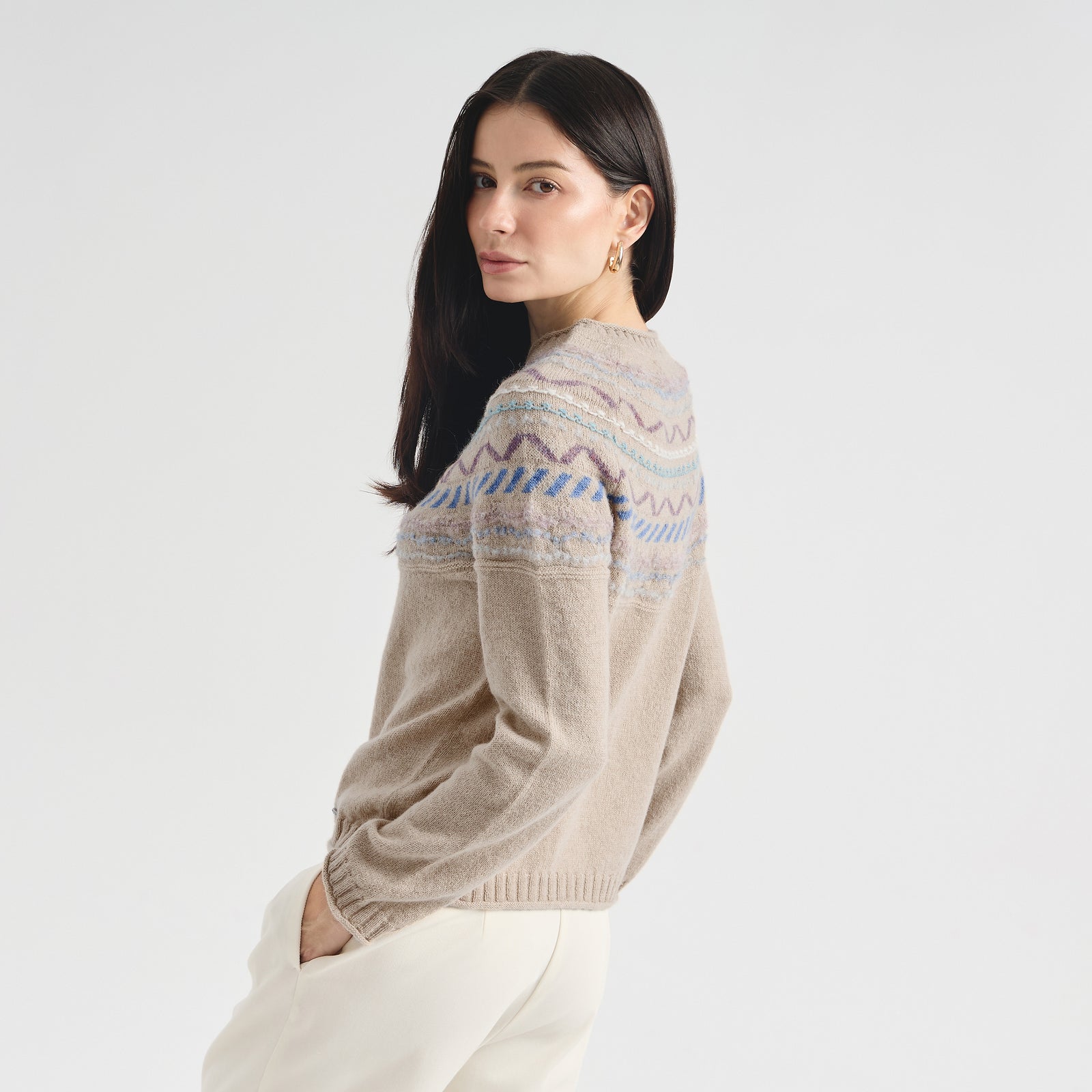 Suéter Camila De Baby Alpaca Color Beige
