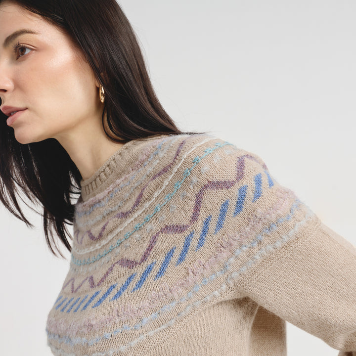 Suéter Camila De Baby Alpaca Color Beige
