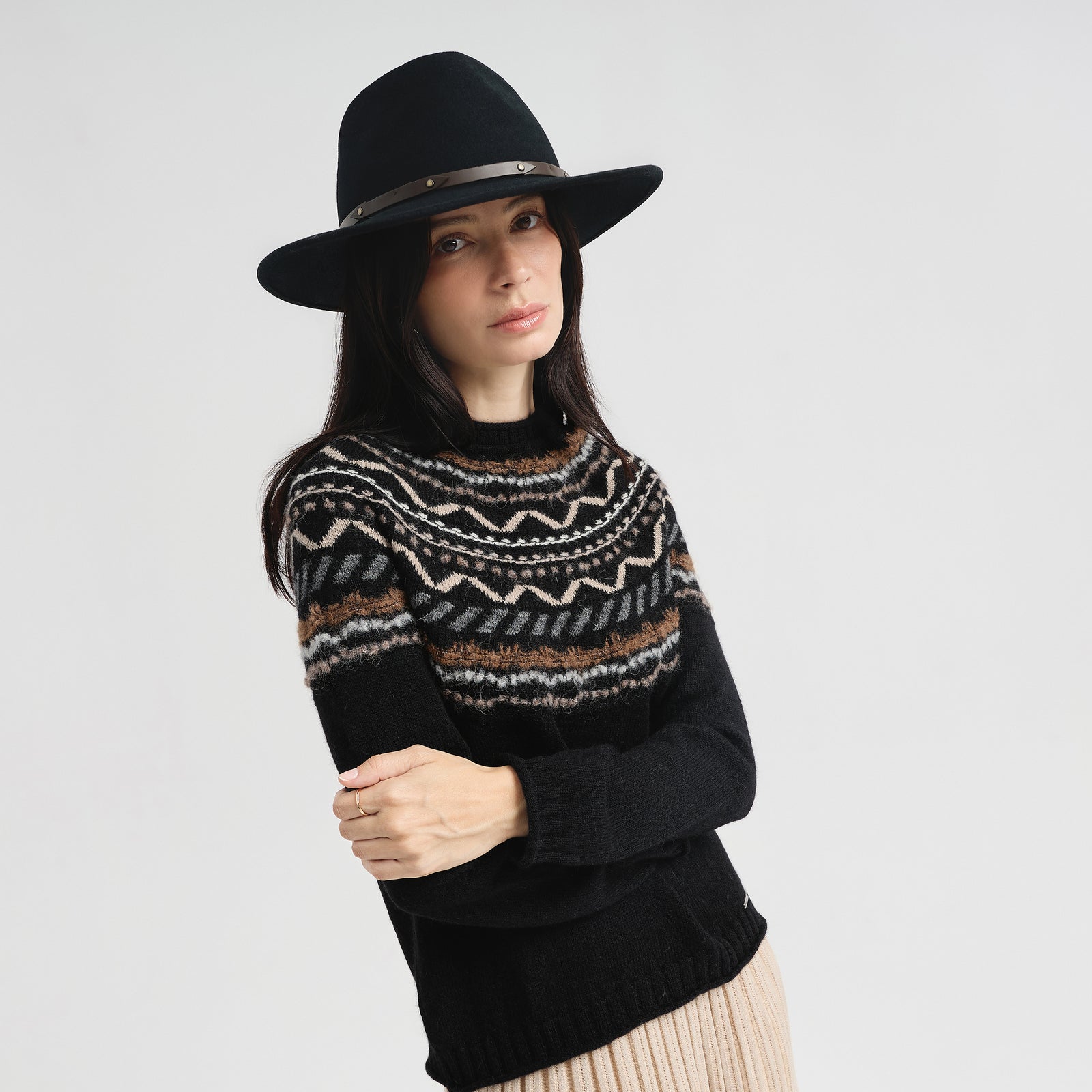 Suéter Camila De Baby Alpaca Color Negro
