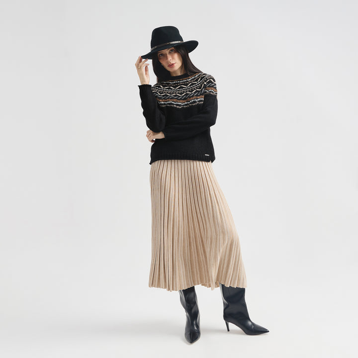 Suéter Camila De Baby Alpaca Color Negro