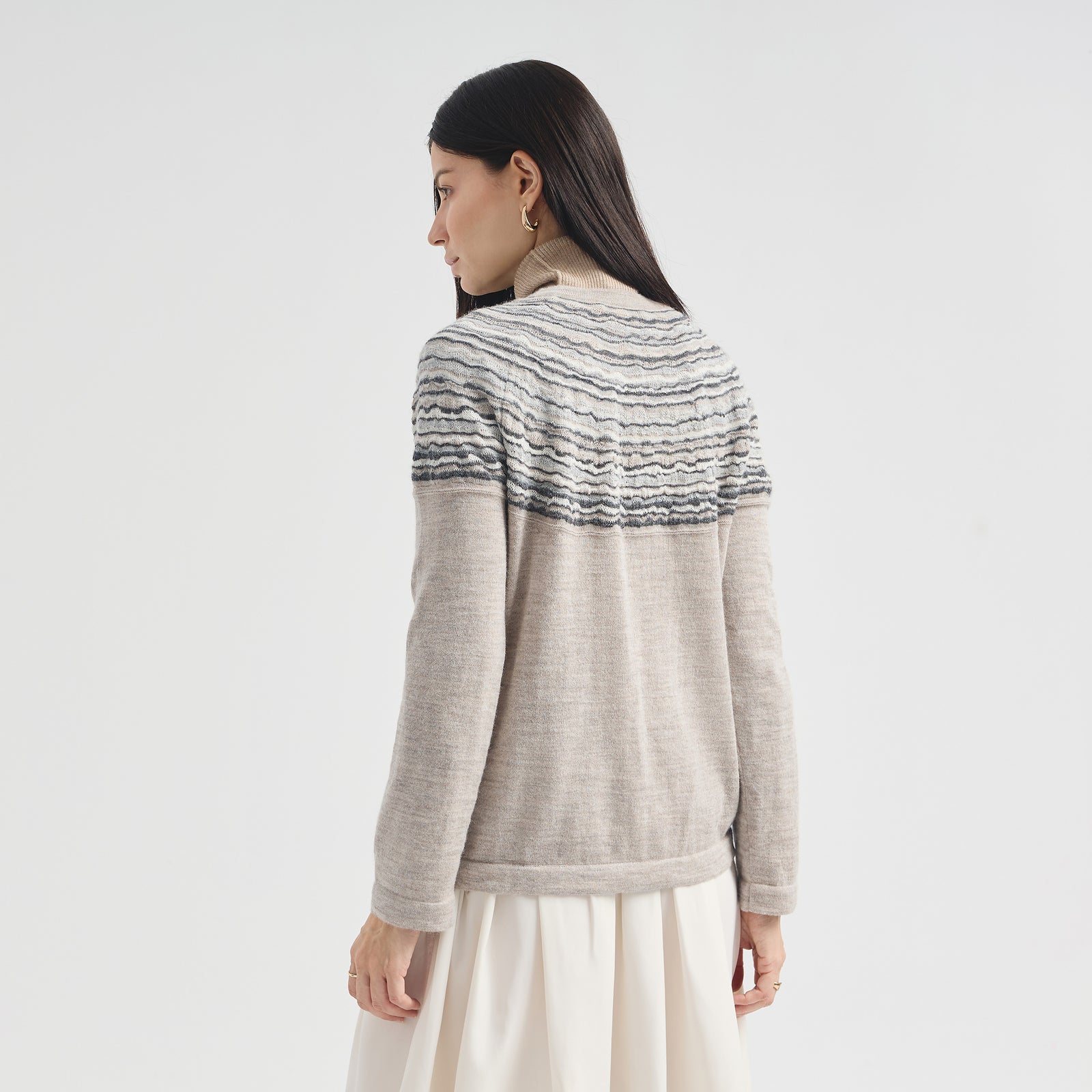Suéter Canela De Baby Alpaca Color Beige