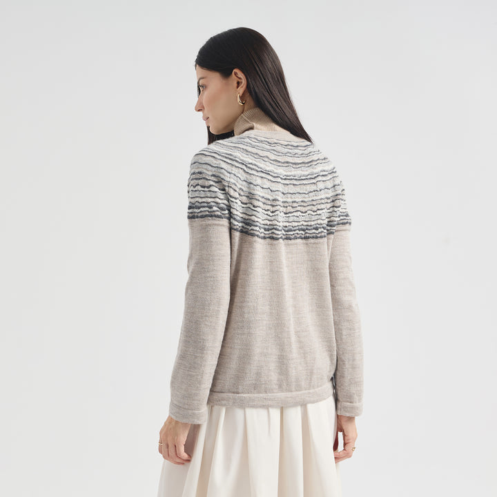 Suéter Canela De Baby Alpaca Color Beige