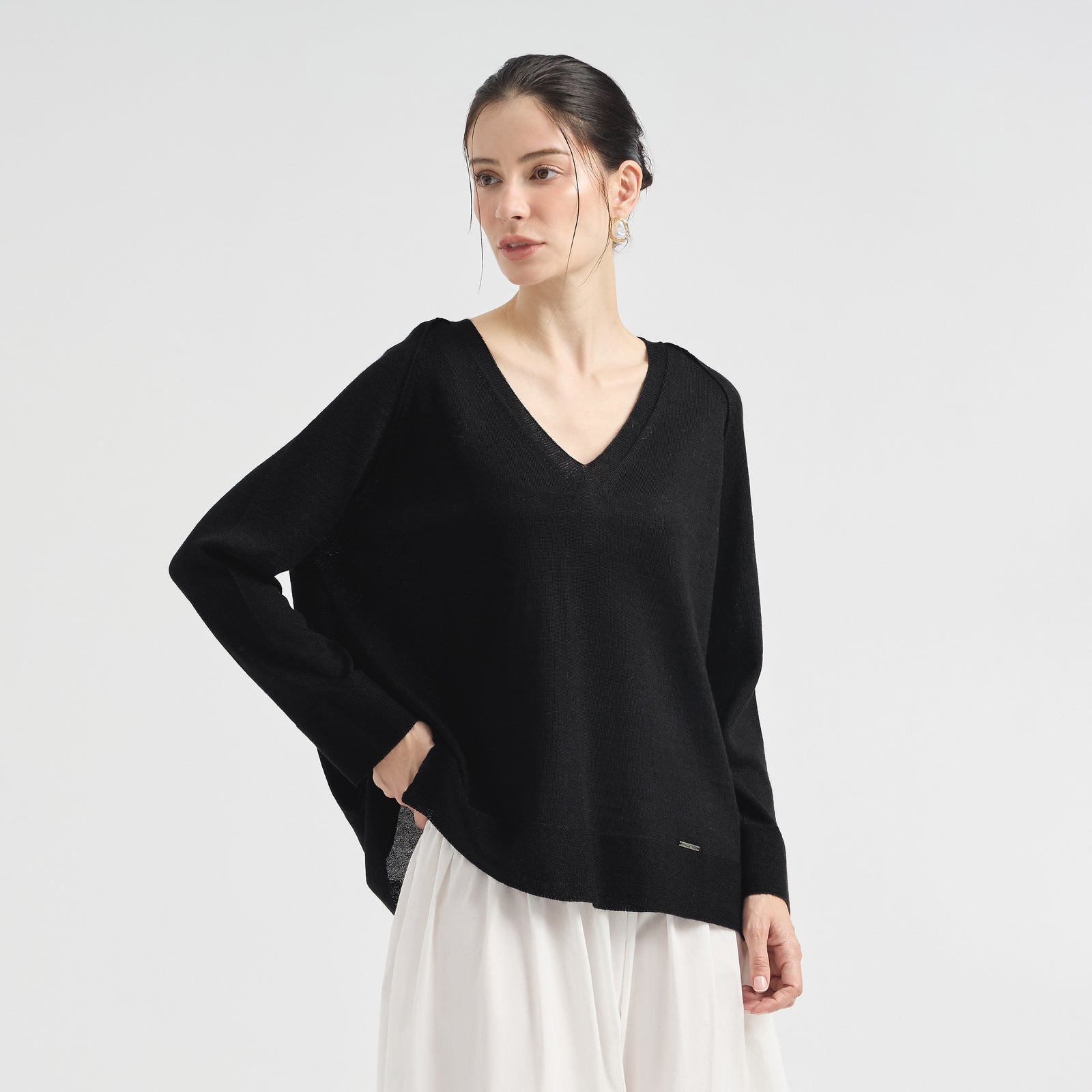 Suéter Carola De Baby Alpaca Color Negro