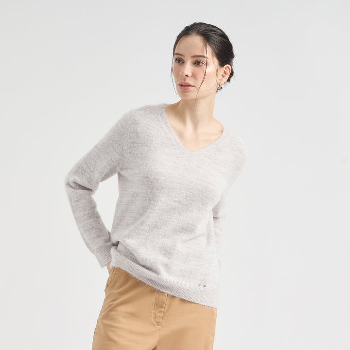 Suéter Celine De Alpaca Suri Color Blanco