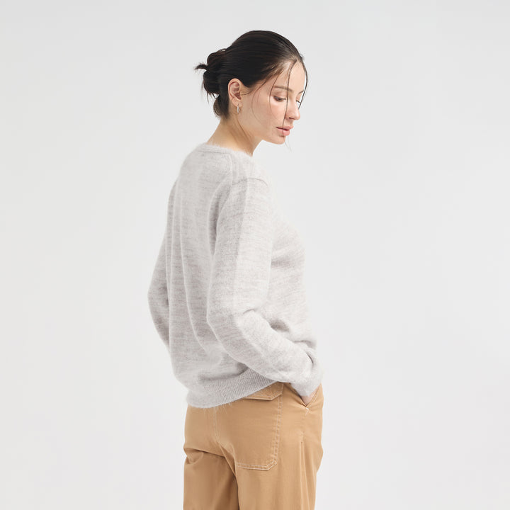 Suéter Celine De Alpaca Suri Color Blanco