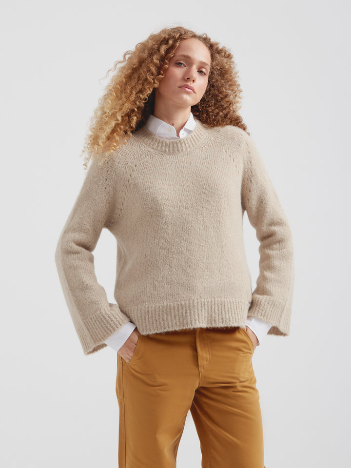 Beige Suri Alpaca Cherry Sweater