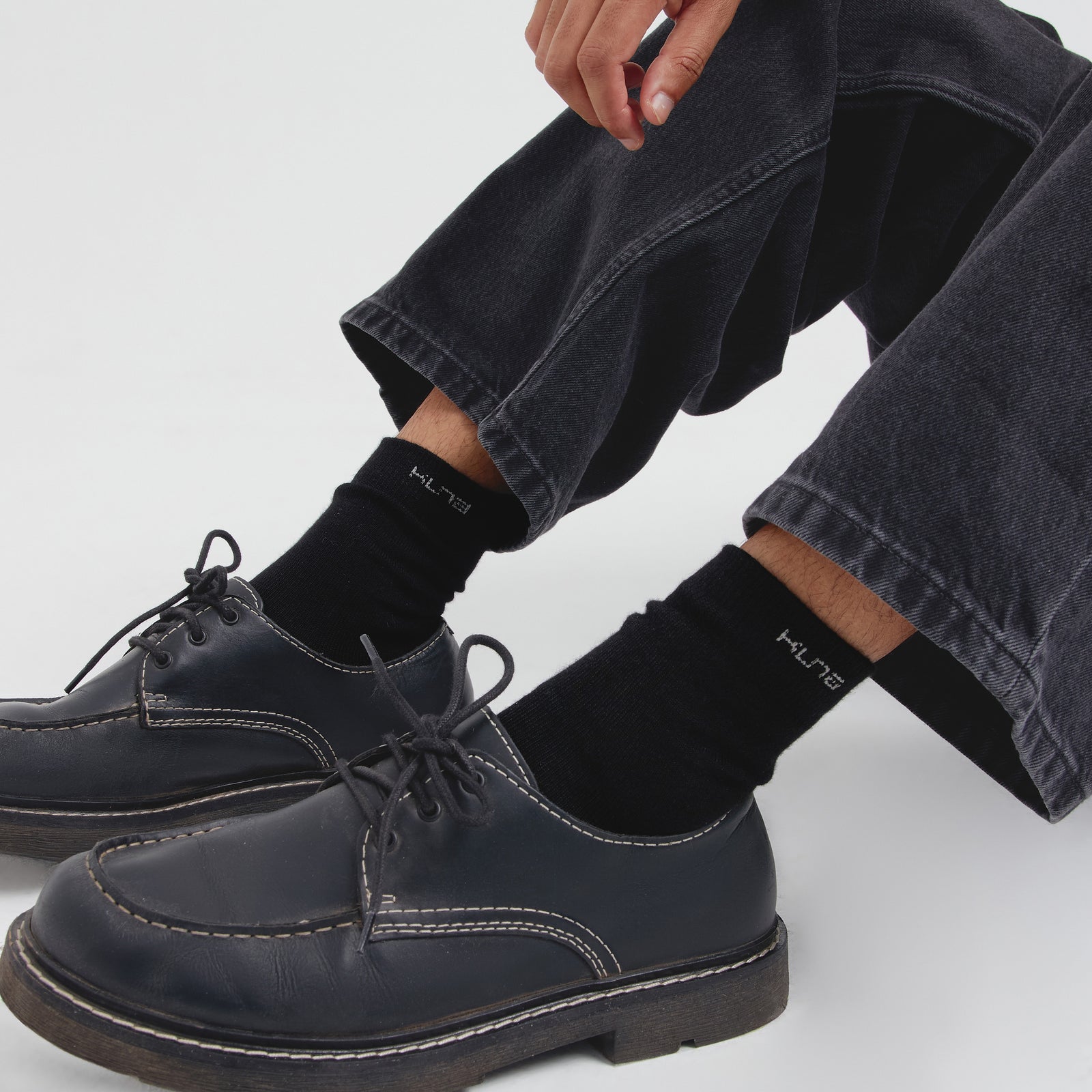 Medias Reto De Baby Alpaca Color Negro