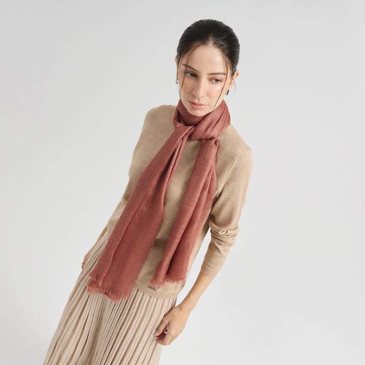 Estola Teaberry De Baby Alpaca Color Naranja