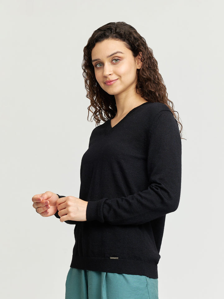 Suéter Alicia De Baby Alpaca Color Negro