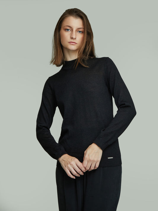 Suéter Anahi De Baby Alpaca Color Negro