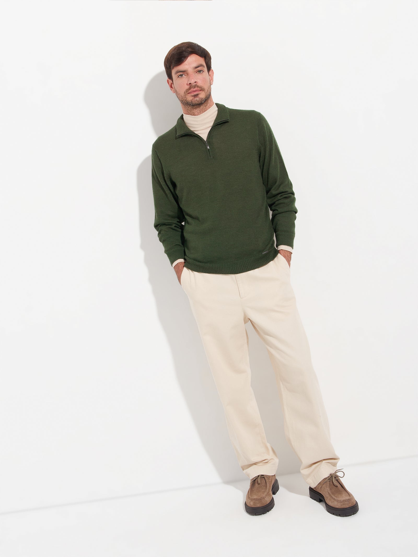 Suéter Albert De Baby Alpaca Color Verde