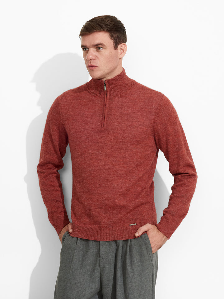 Albert Baby Alpaca Red Sweater