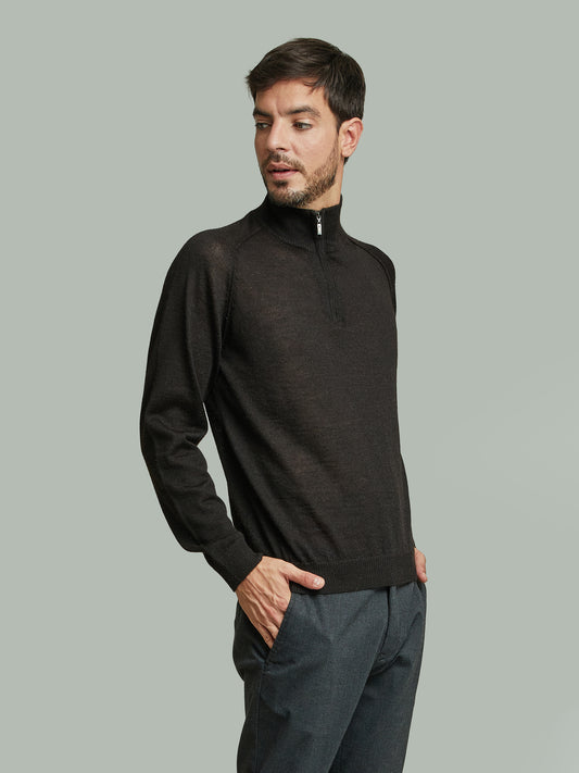Suéter Beatle De Baby Alpaca Black Color Black