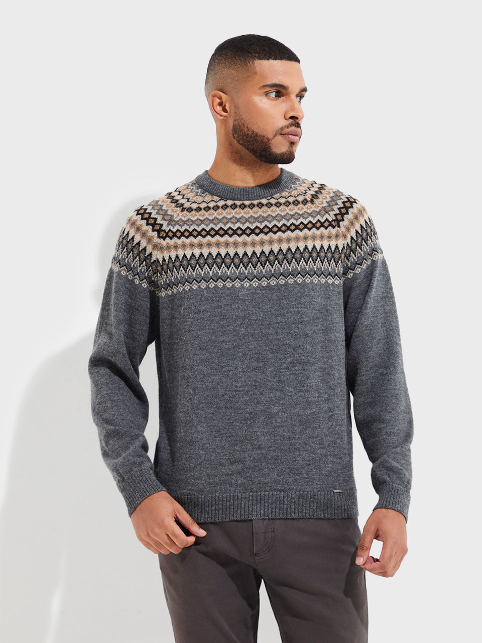 Suéter Yago De Baby Alpaca Color Gris