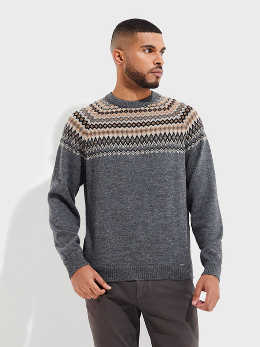 Suéter Yago De Baby Alpaca Color Gris