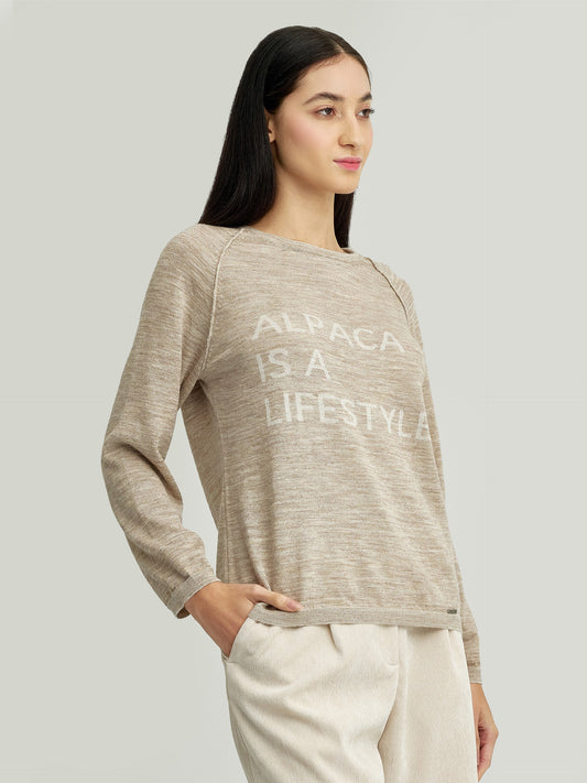 Suéter Yours De Baby Alpaca Color Beige