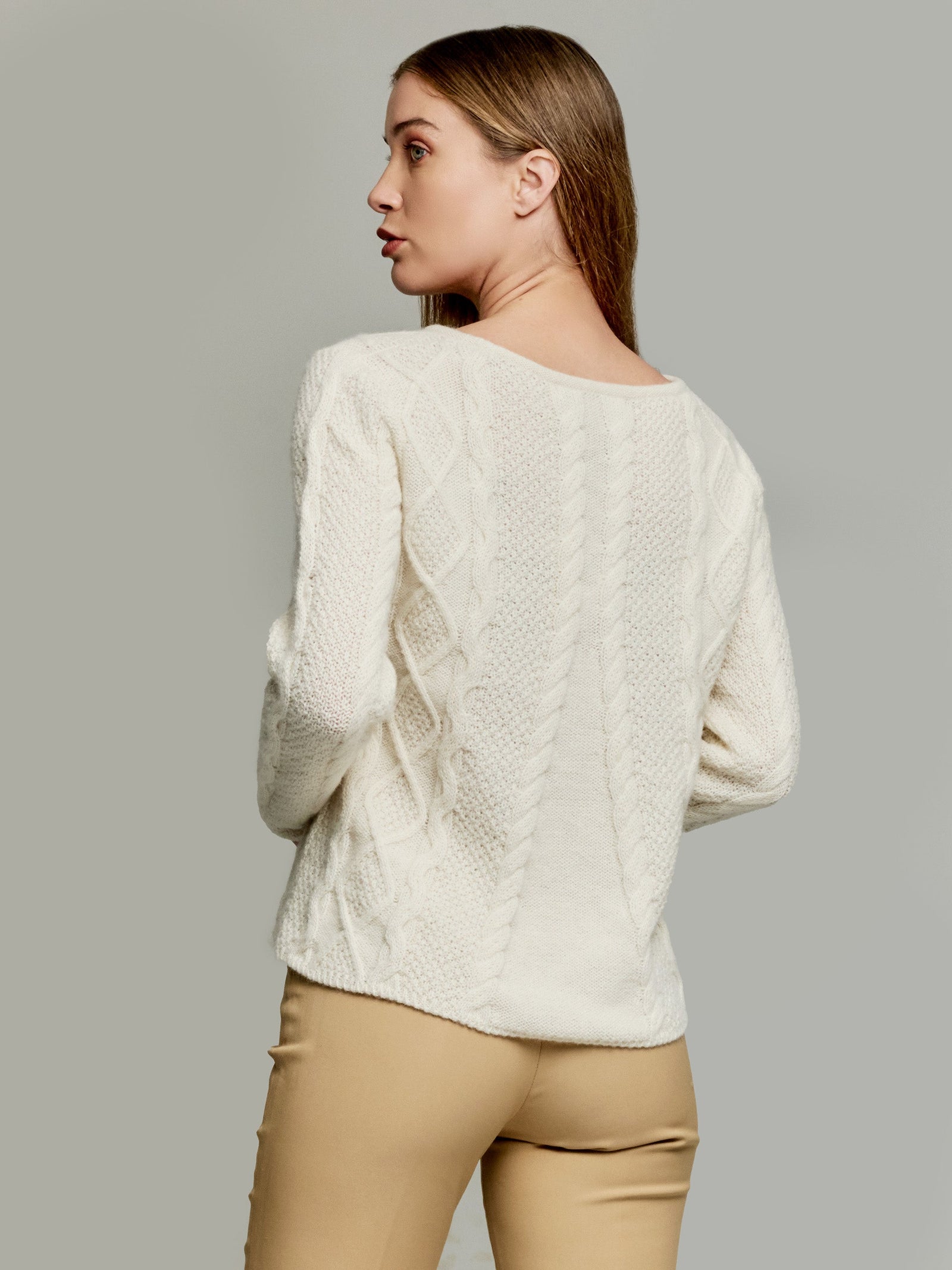 Yseult Ecru Baby Alpaca Sweater