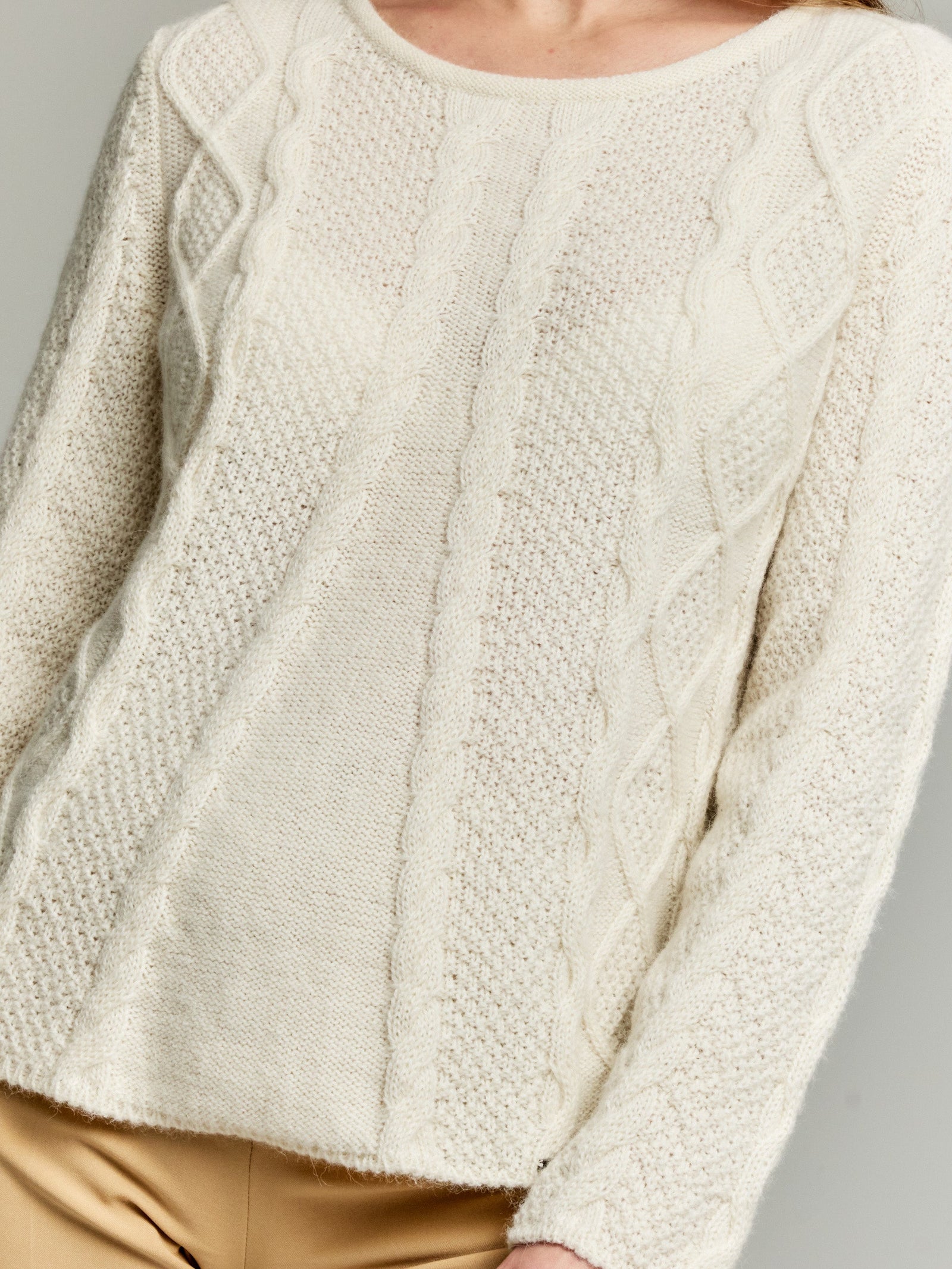 Yseult Ecru Baby Alpaca Sweater