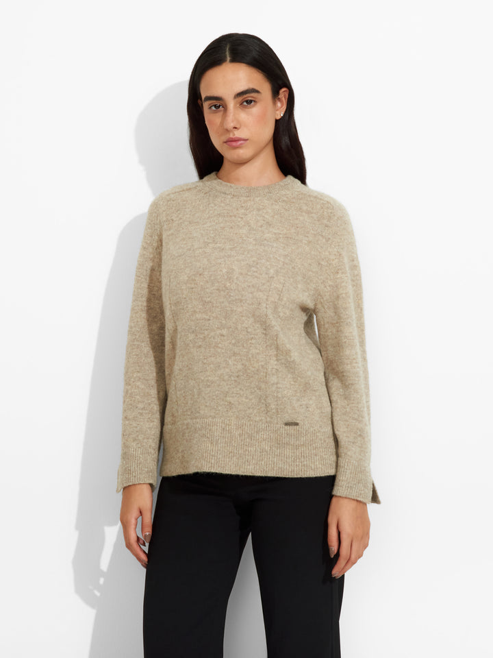 Suéter Zia De Baby Alpaca Color Beige