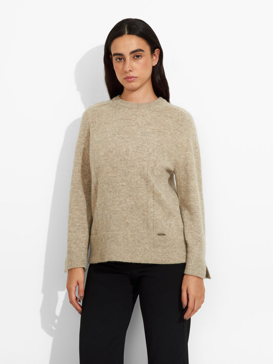 Suéter Zia De Baby Alpaca Color Beige