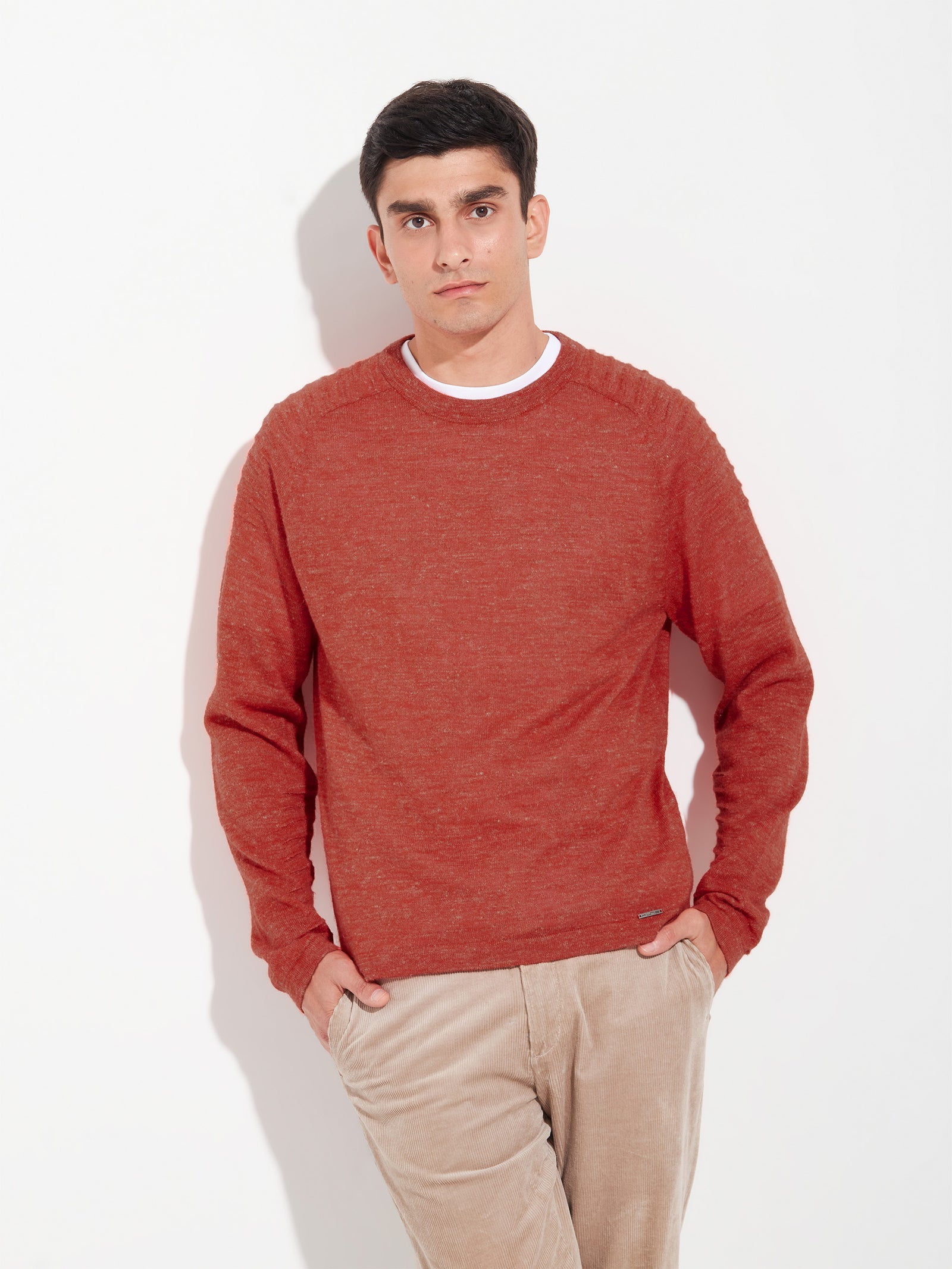 Suéter Zwei  De Baby Alpaca Color Naranja