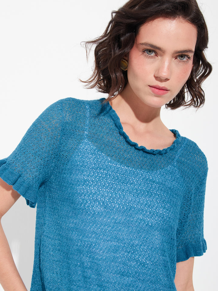 Suéter Zaeta De Baby Alpaca Color Azul