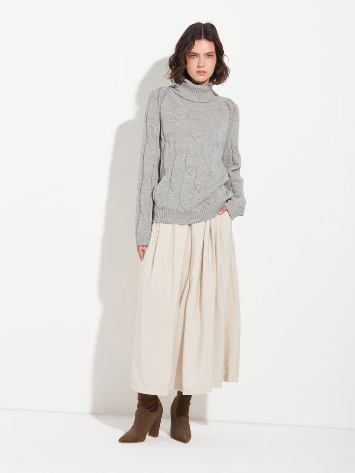 Suéter Bettina De Baby Alpaca Color Gris