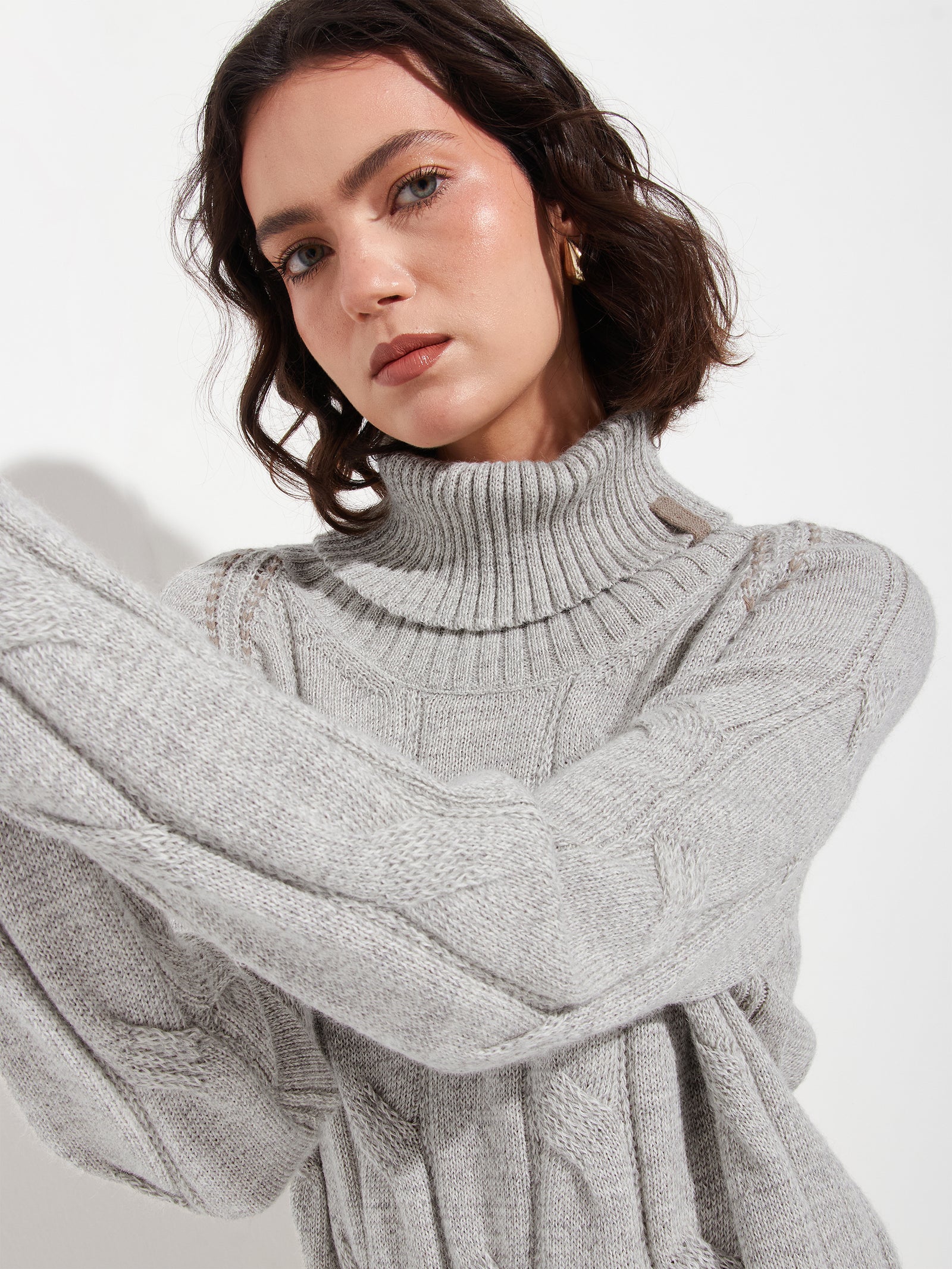 Bettina Gray Baby Alpaca Sweater