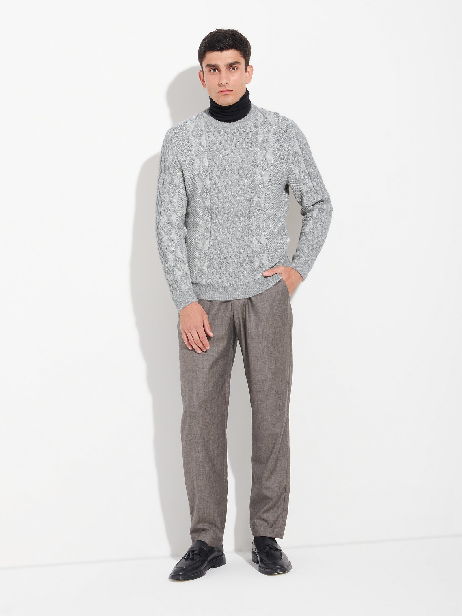Bastian Gray Baby Alpaca Sweater