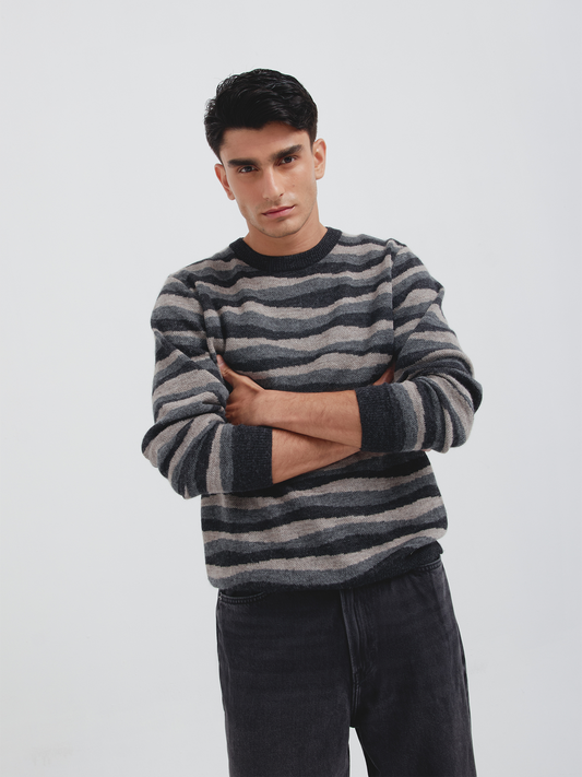 Suéter Christian De Baby Alpaca Color Gris