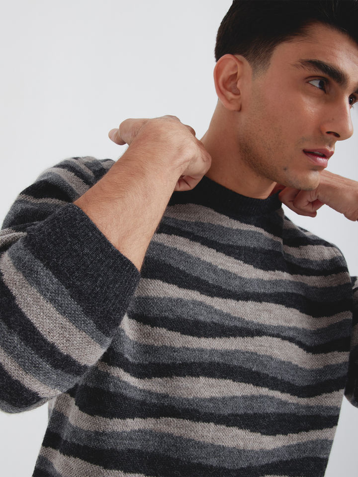 Christian Sweater In Gray Baby Alpaca