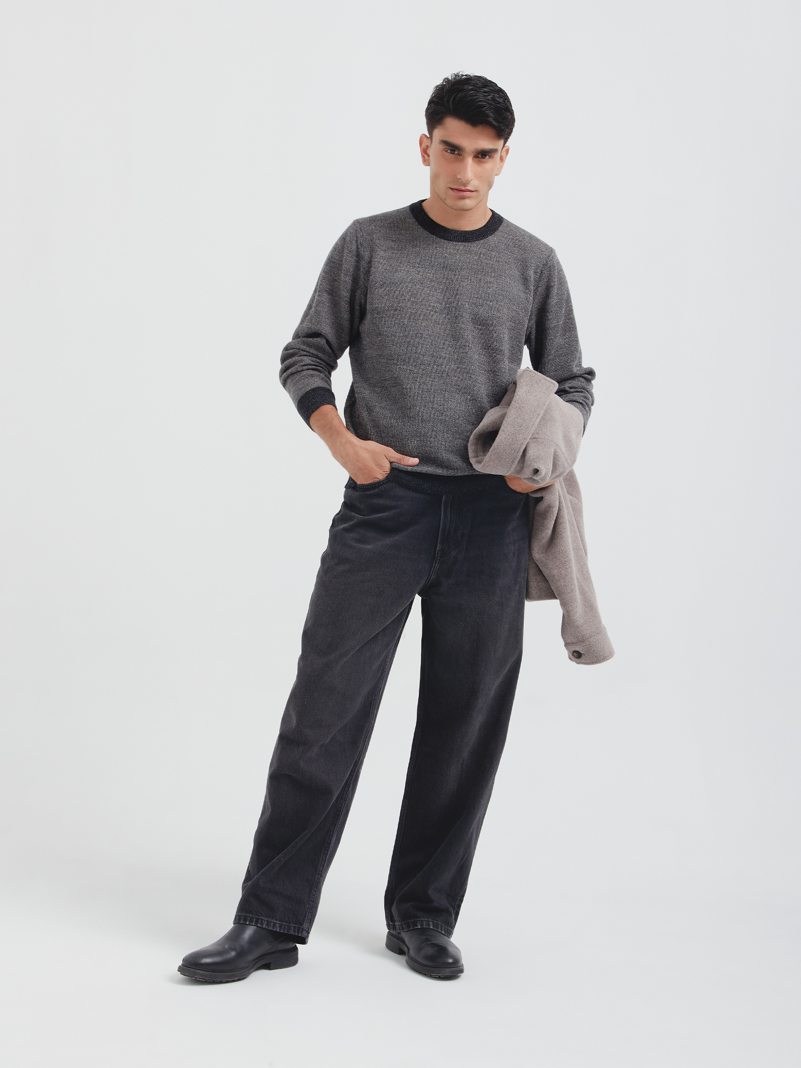 Suéter Christian De Baby Alpaca Color Gris