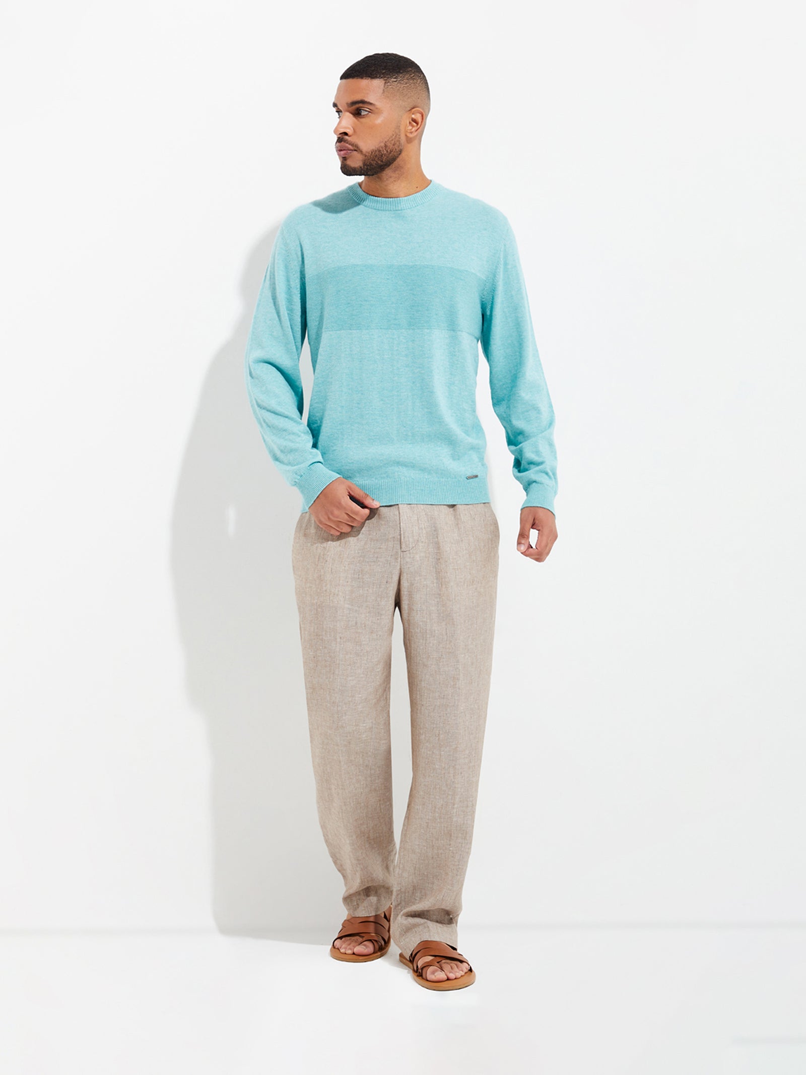 Yoel Turquoise Cotton Sweater