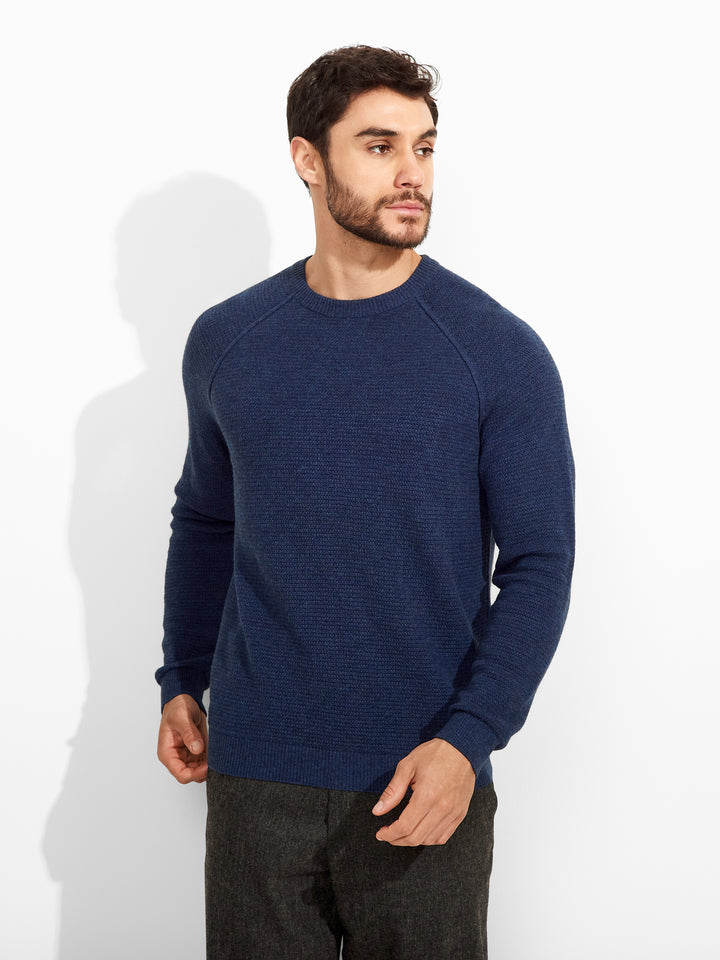 Blue Zeus Cotton Sweater