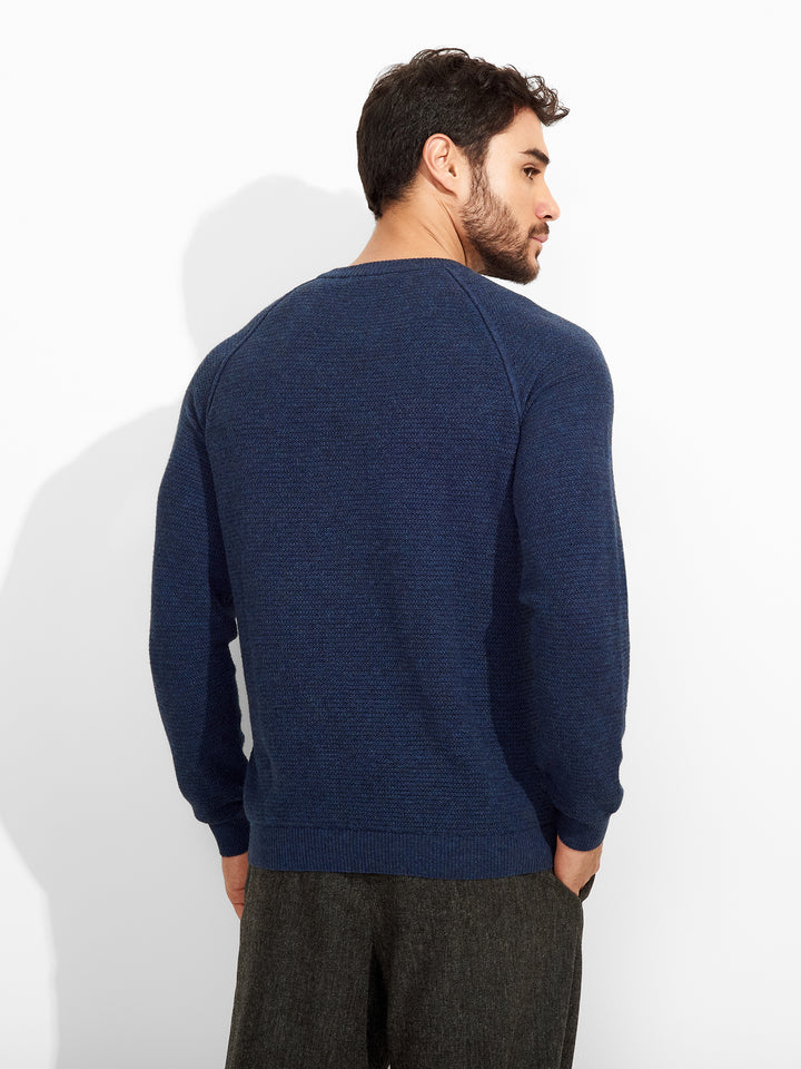 Blue Zeus Cotton Sweater