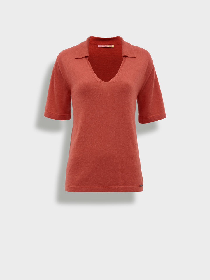 Polo Zymba De Algodón Color Naranja