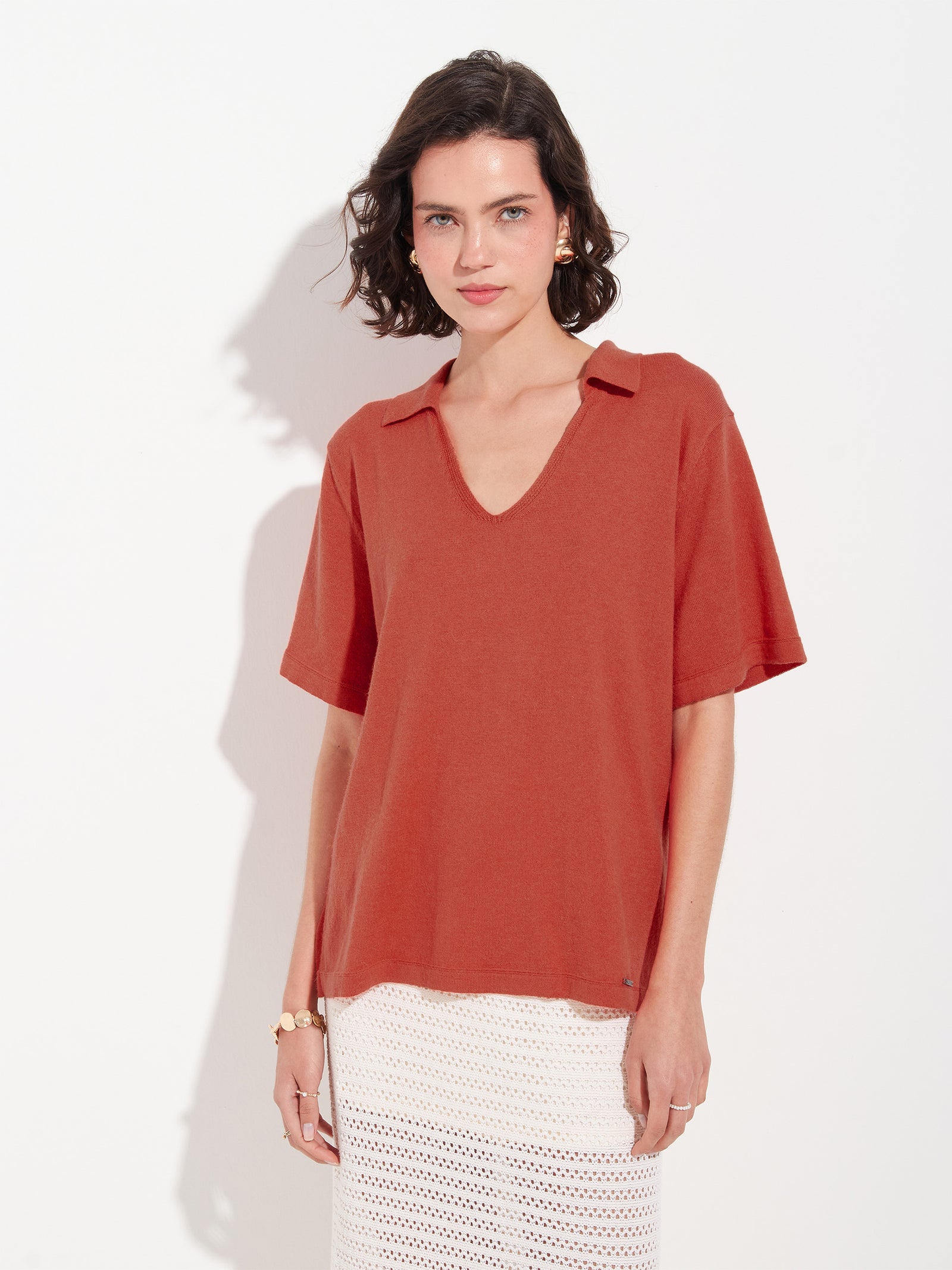 Orange Cotton Zymba Polo Shirt