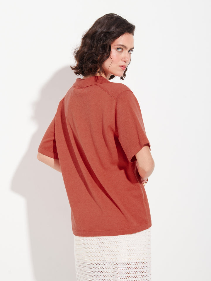 Polo Zymba De Algodón Color Naranja