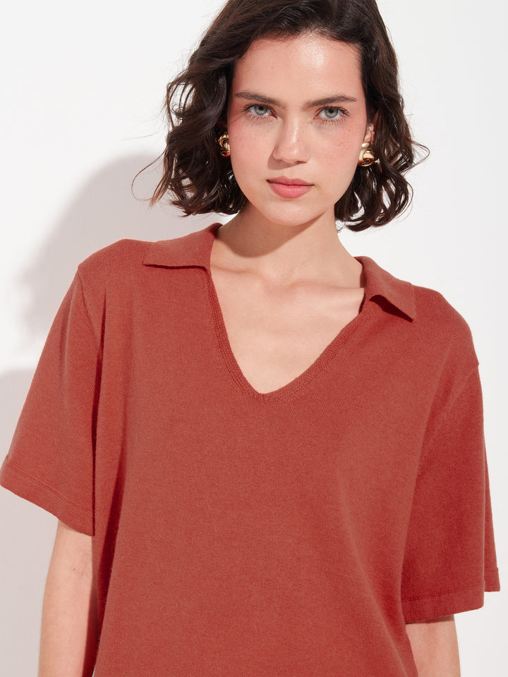 Polo Zymba De Algodón Color Naranja