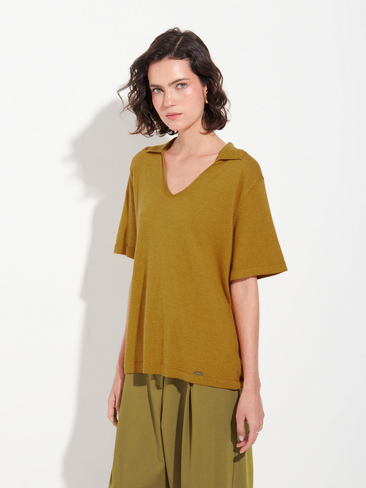 Polo Zymba De Algodón Color Amarillo