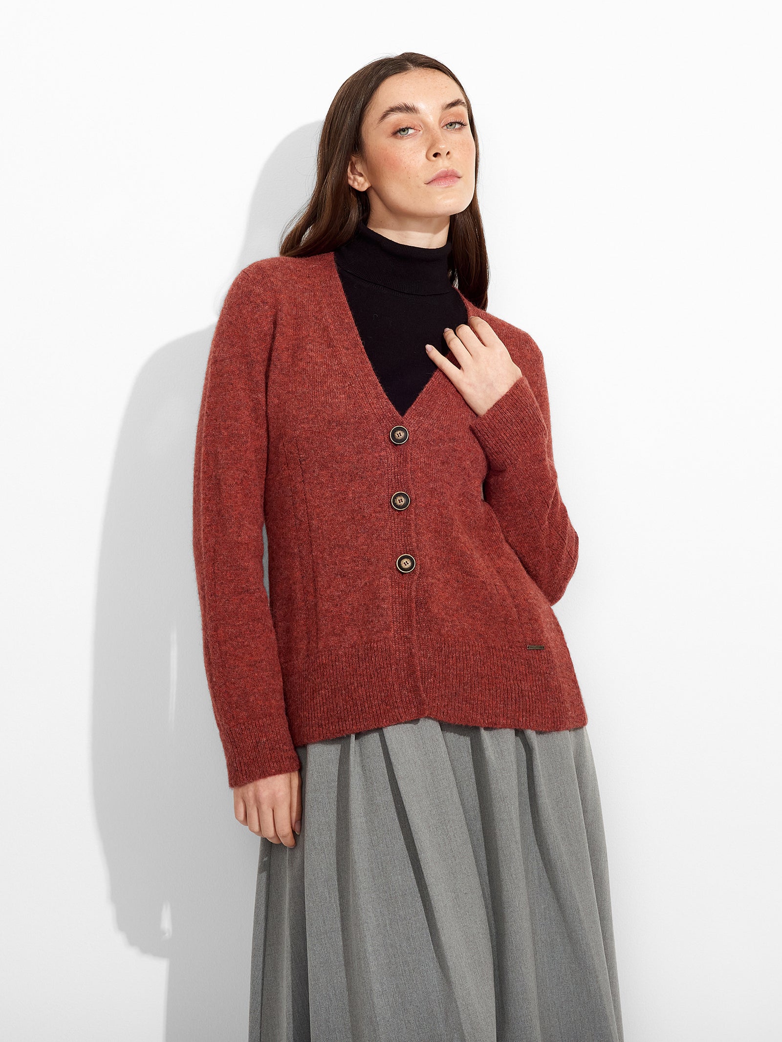 Zia Baby Alpaca Cardigan in Red