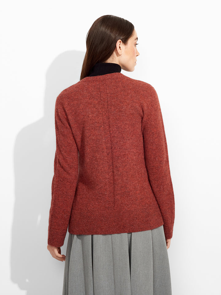 Cárdigan Zia De Baby Alpaca Color Rojo