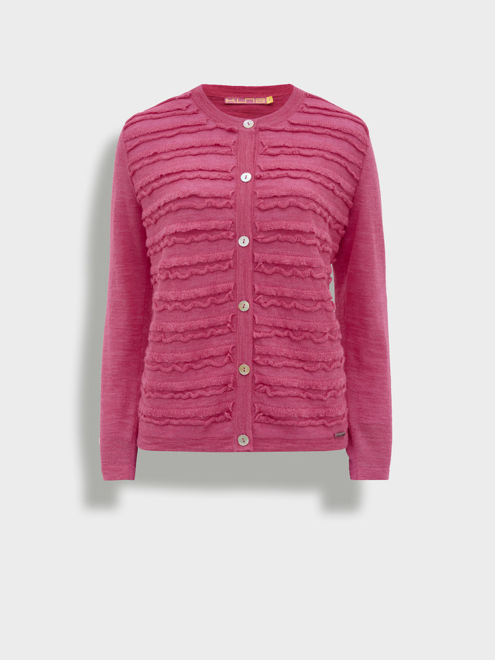 Cárdigan Zarina De Baby Alpaca Color Fucsia