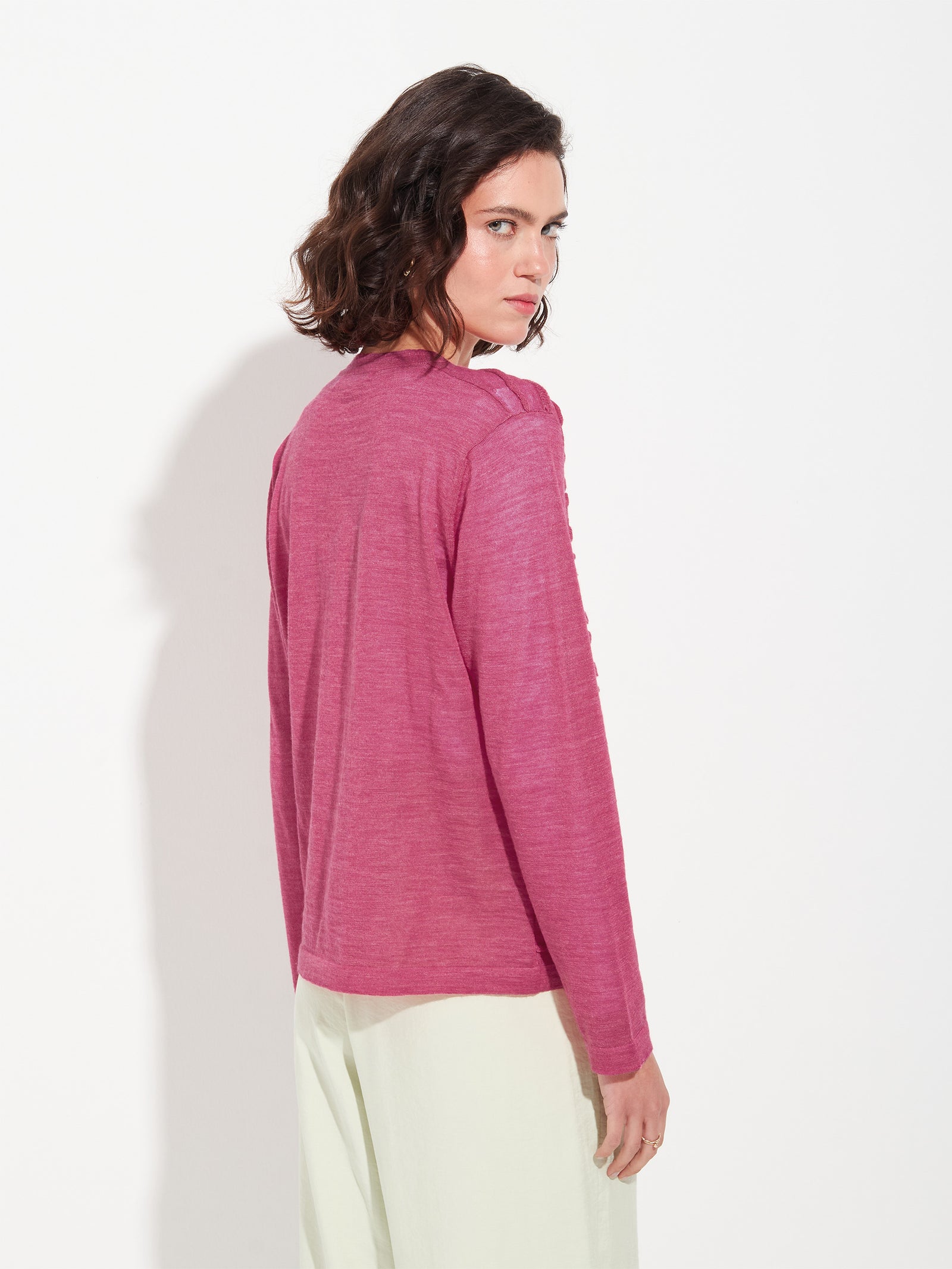 Fuchsia Zarina Baby Alpaca Cardigan