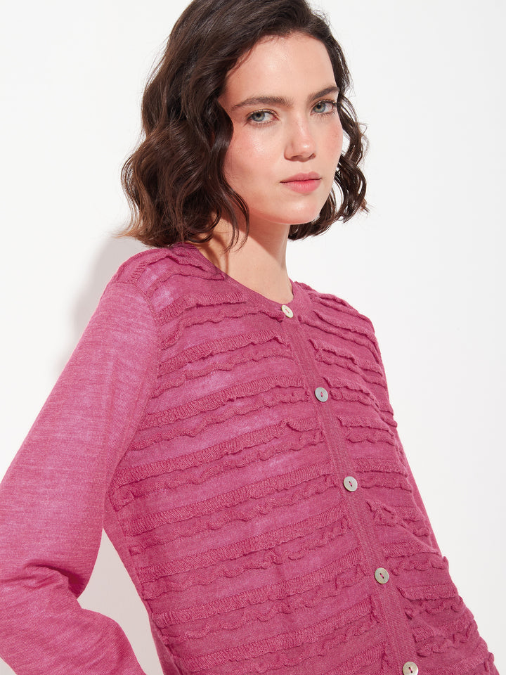 Cárdigan Zarina De Baby Alpaca Color Fucsia