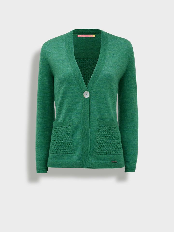 Cárdigan Zanzibar De Baby Alpaca Color Verde