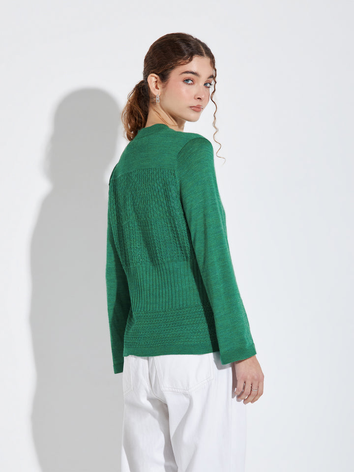 Cárdigan Zanzibar De Baby Alpaca Color Verde