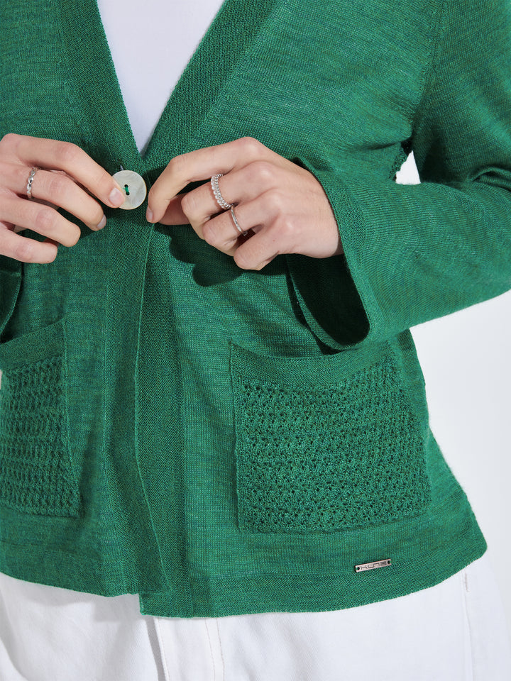 Cárdigan Zanzibar De Baby Alpaca Color Verde