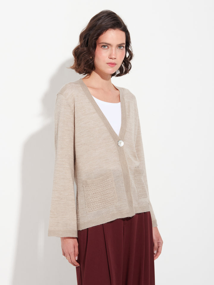 Cárdigan Zanzibar De Baby Alpaca Color Beige